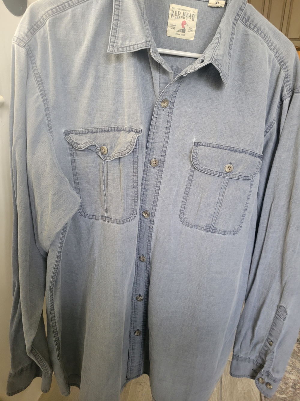 Red Head Light Wash Button-Up Shirt - Light Blue